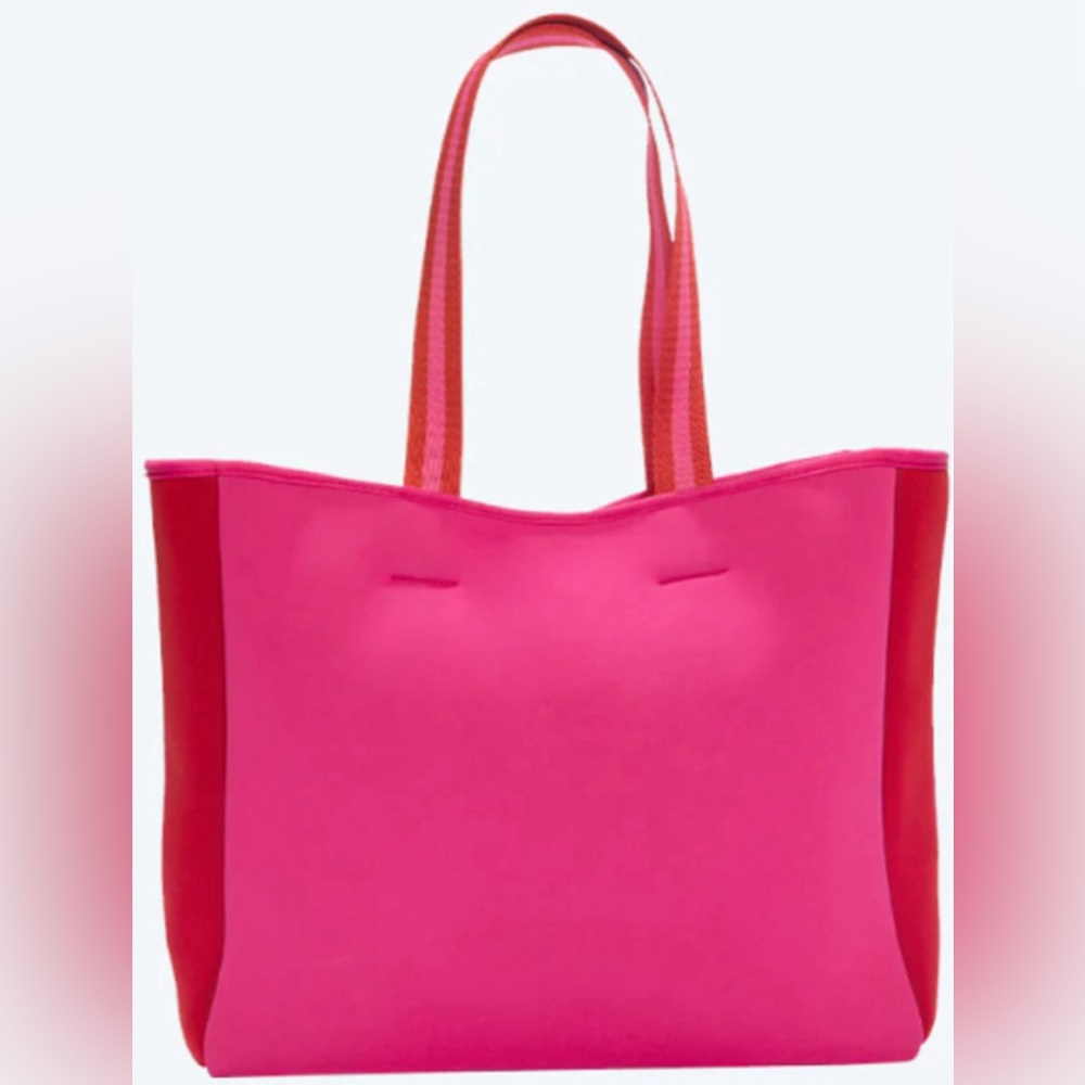 Summersalt Beach Tote Neoprene Bag Purse Red Pink